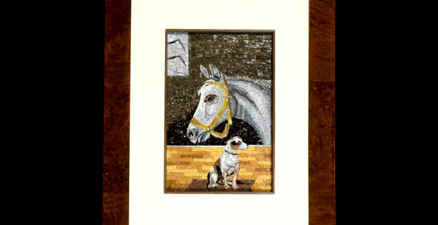 Mosaico : Cavallo e Cane 16×24